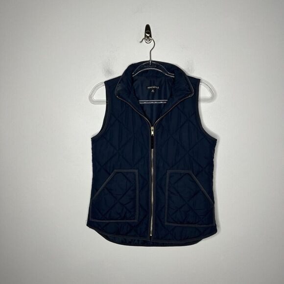 J Crew Mercantile Women's Quilted Vest Navy Blue XS Zip Up Pockets Outdoor - Picture 7 of 10